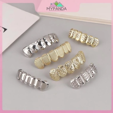 MYPANDA Grillz Kim Loại Hip Hop Vàng Bạc Răng Nướng Tháo Rời Punk Cosplay Tiệc