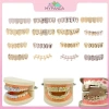 MYPANDA Grillz Kim Loại Hip Hop Vàng Bạc Răng Nướng Tháo Rời Punk Cosplay Tiệc 7