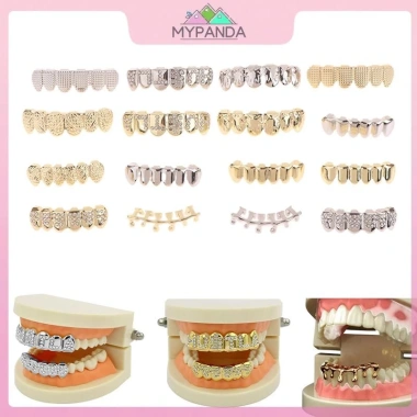 MYPANDA Grillz Kim Loại Hip Hop Vàng Bạc Răng Nướng Tháo Rời Punk Cosplay Tiệc