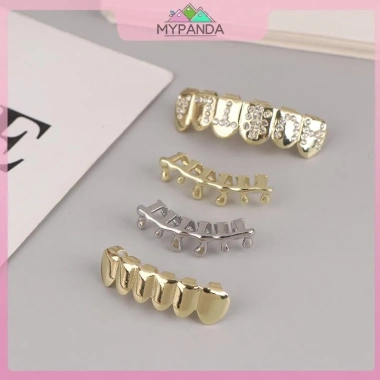 MYPANDA Grillz Kim Loại Hip Hop Vàng Bạc Răng Nướng Tháo Rời Punk Cosplay Tiệc 8 MYPANDA Grillz Kim Loại Hip Hop Vàng Bạc Răng Nướng Tháo Rời Punk Cosplay Tiệc 8
