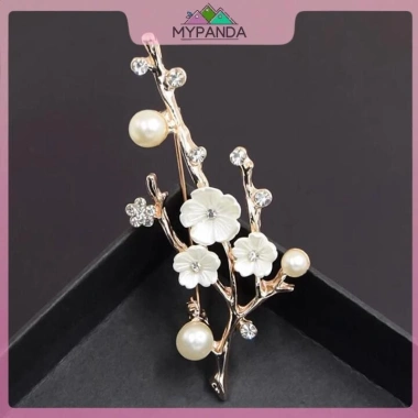 MYPANDA Handmade Hoa Mai Thổ Cẩm Vintage Ngọc Trai - Phụ Kiện Bó Hoa Tiệc Cưới Giá 50.784 VND 2