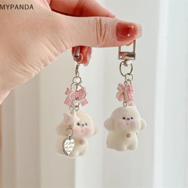 MYPANDA Móc Khóa & Dây Chuyền Động Vật Dễ Thương – Gấu, Chó, Nơ Đính Hạt, Dây Xích Ba Lô, Quà Đôi 2