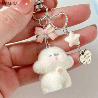 MYPANDA Móc Khóa & Dây Chuyền Động Vật Dễ Thương – Gấu, Chó, Nơ Đính Hạt, Dây Xích Ba Lô, Quà Đôi 6
