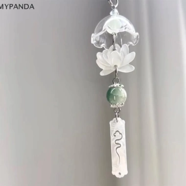 MYPANDA Móc Khóa Trong Suốt Dễ Thương - Chuông Gió, Mặt Dây Chuyền, Dây Túi Phụ Kiện, Trang Trí Nhà Cửa, Giá 32.000đ