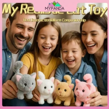 MYPANDA Robot mèo sang trọng - Đồ chơi tương tác nhồi bông, đi bộ như mèo thật 3