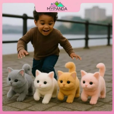 MYPANDA Robot mèo sang trọng - Đồ chơi tương tác nhồi bông, đi bộ như mèo thật 4