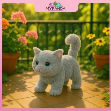 MYPANDA Robot mèo sang trọng - Đồ chơi tương tác nhồi bông, đi bộ như mèo thật 12