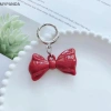 MYPANDA Tính Khí Nơ Đỏ Trái Tim Acrylic Móc Khóa Mặt Dây Chuyền Nữ, Quà Tặng 9