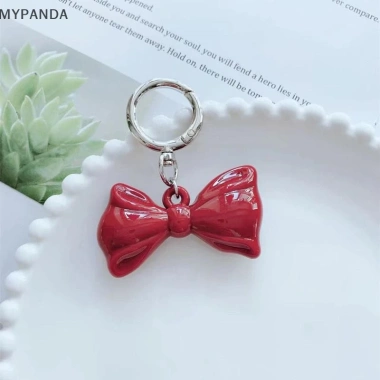 MYPANDA Tính Khí Nơ Đỏ Trái Tim Acrylic Móc Khóa Mặt Dây Chuyền Nữ, Quà Tặng 9