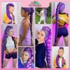 MYPANDA Tóc Giả Cosplay K‑Pop Rumi Tím Bện Đan - Phụ Kiện DIY Đuôi Ngựa & Bím Tóc 52.920₫