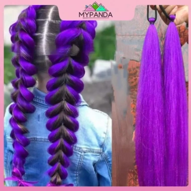 MYPANDA Tóc Giả Cosplay K‑Pop Rumi Tím Bện Đan - Phụ Kiện DIY Đuôi Ngựa & Bím Tóc 52.920₫ 6