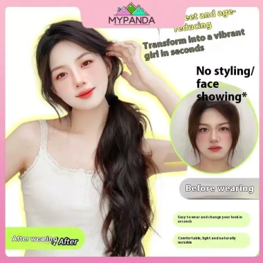 MYPANDA Tóc giả đuôi bện nữ, tóc dài thoáng mát, dây cố định thấp cổ - 64.476 VND 4