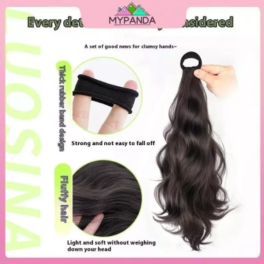 MYPANDA Tóc giả đuôi bện nữ, tóc dài thoáng mát, dây cố định thấp cổ - 64.476 VND 6