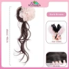 MYPANDA Tổng hợp xốm lông tơ tóc bun thanh lịch - Hoa camelia vô hình, móng vuốt tóc, giá ưu đãi 97.632₫ 7