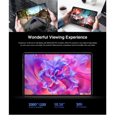 N-One NPad Pro 10.4 inch 2K Android 12 UNISOC T616 Octa Core 8+8GB RAM 128GB 4G LTE Camera 5MP+13MP 2.99 triệu