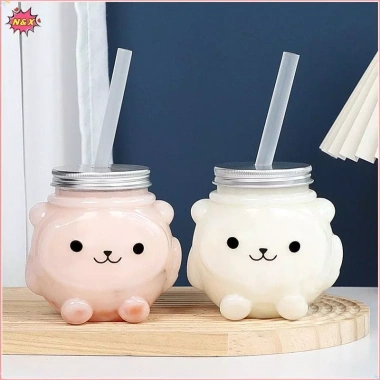 N & X 500ml Trà Sữa PET Chai Nước Gấu Hoạt Hình Cà Phê Mang Đi Nắp Đậy Giá 46.640₫ 3