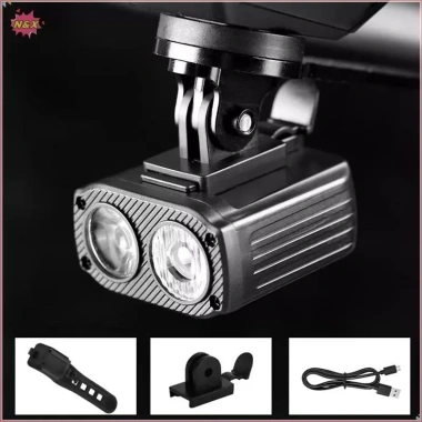 N & X Đèn trước xe đạp Type-C 5 chế độ, thay đổi màu, hiển thị nguồn, giá 124.000₫