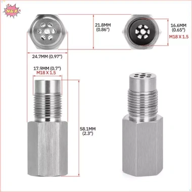 N & X M18 Cảm biến oxy 1.5 O2 Miếng đệm CEL Eliminator – Kiểm tra đèn động cơ, mô phỏng xúc tác, bộ chuyển đổi thép không gỉ 304 – Giá ưu đãi 113.500₫