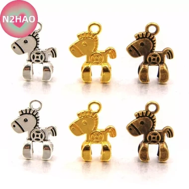 N2HAO Charm Ngựa Pony 3D Hợp Kim Set 20 Chiếc 3 Màu DIY Mặt Dây Chuyền Giá ưu đãi 45.760 VND 2