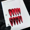 Nailbox móng úp thiết kế sẵn mẫu mắt mèo đen ánh đỏ rượu vang sang chảnh - giá 79.000