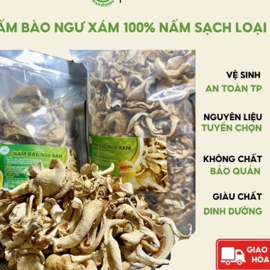 Nấm Bào Ngư Xám Khô Hàng Loại 1 VIP - Túi 200g/500g, Hàng Nông Sản VN, Hamifoods