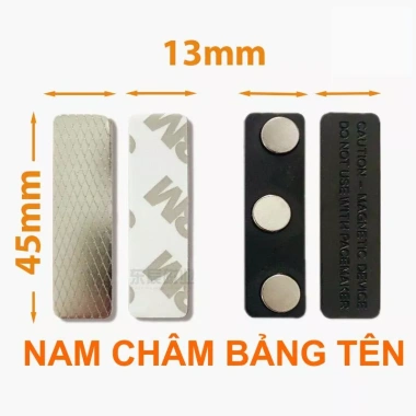 Nam châm gắn bảng tên và thẻ cài áo - 3 viên hít chắc chắn, keo 3M hai mặt, tiện dụng, giảm giá 8.500đ