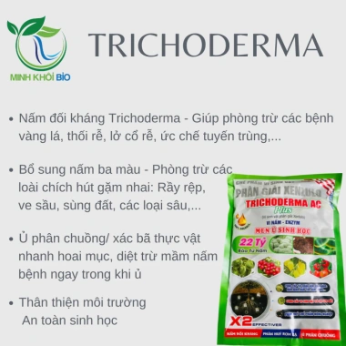 Nấm Đối Kháng Trichoderma Minh Khôi 1kg - Ủ Phân Chuồng, Rơm Rạ, Cải Tạo Đất, Kháng Nấm Bệnh - Giá 88.500 VND