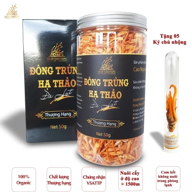 Nấm đông trùng hạ thảo khô sấy thăng hoa 50g – Organic Cao nguyên Đà Lạt, giảm giá 1.250.000₫
