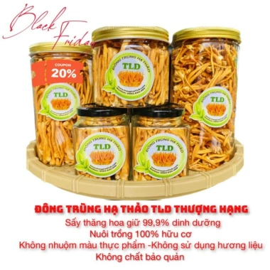 Nấm Đông Trùng Hạ Thảo TLD Sấy Thăng Hoa 12-25-50g - Hữu Cơ 100% - Dược Chất Cao - Giá Ưu Đãi 65,000 VND