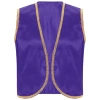 Nam Halloween Hoàng Tử Ả Rập Vest Vàng Sáng Bóng Viền Mở Trước Áo Khoác Eo 6