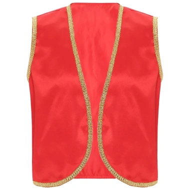 Nam Halloween Hoàng Tử Ả Rập Vest Vàng Sáng Bóng Viền Mở Trước Áo Khoác Eo 8