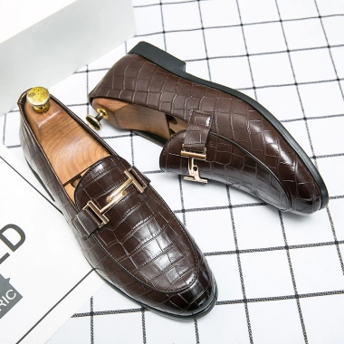 Nam Họa Tiết Đá Loafers Khóa Da Penny Slip-on Công Sở Giày Thoải Mái 567.000₫