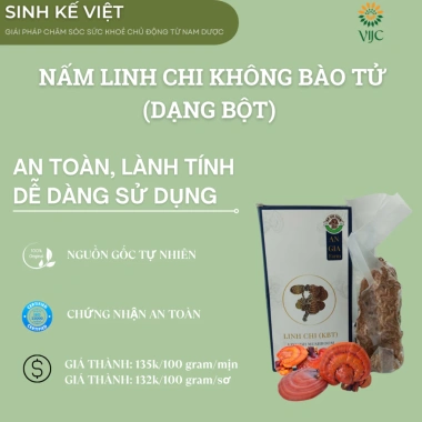 Nấm Linh Chi Không Bào Tử Dạng Bột - Hỗ Trợ Sức Đề Kháng, Giảm Cân, Giá 145.000đ