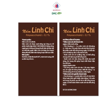 Nấm linh chi thái lát DOMESCO 120g - Polysaccarid >=0.1% - Giá ưu đãi 212.591 VND