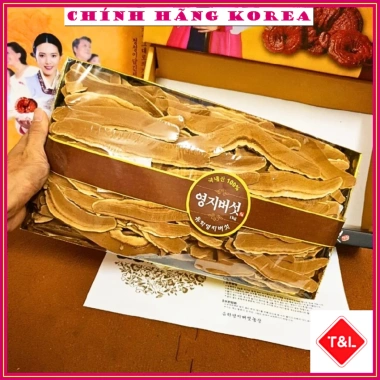 Nấm linh chi thái lát Hàn Quốc 1kg - Hộp quà VIP chính hãng, mát gan thải độc, thanh lọc cơ thể, giảm giá hấp dẫn