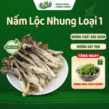 Nấm Lộc Nhung Sấy Khô Loại 1 GoodDeli - Giòn Ngon Không Vụn, Giá 48.020₫