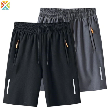 Nam Mùa Hè Ice Silk Quần Short Mỏng Chạy Bộ Khô Dây Kéo Rời Thể Thao Giá 91.259