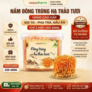 Nấm Tươi Đông Trùng Hạ Thảo 200g – Quà Tặng Kèm, Vacofarm Chính Hãng, Giá 90.000
