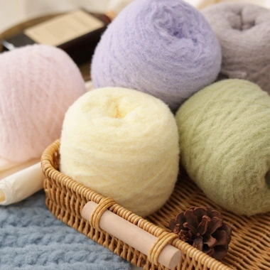 NAMSHEVA 100g Sợi Mohair Cotton Bóng Màu Trơn Mềm Dày DIY Dệt Kim Khăn 82.060 VND