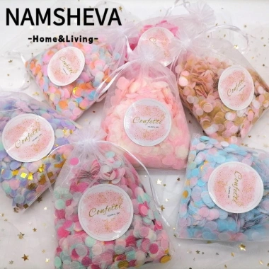 NAMSHEVA 3 Túi Giấy Confetti Màu Sắc Tròn Pop - Túi Lưới, Khăn Giấy Trang Trí Đám Cưới