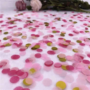 NAMSHEVA 3 Túi Giấy Confetti Màu Sắc Tròn Pop - Túi Lưới, Khăn Giấy Trang Trí Đám Cưới
