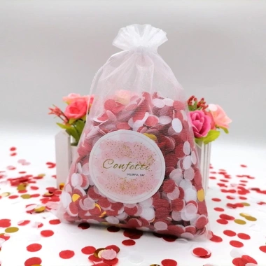 NAMSHEVA 3 Túi Giấy Confetti Màu Sắc Tròn Pop - Túi Lưới, Khăn Giấy Trang Trí Đám Cưới