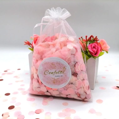 NAMSHEVA 3 Túi Giấy Confetti Màu Sắc Tròn Pop - Túi Lưới, Khăn Giấy Trang Trí Đám Cưới