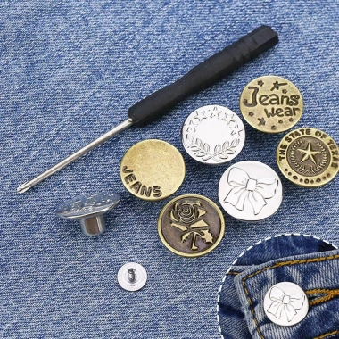 NAMSHEVA 4 gói 10 nút quần jean - phụ kiện may mở rộng eo, không móng tay, tháo rời, tua vít khóa thắt lưng - 59.950 VND 7 NAMSHEVA 4 gói 10 nút quần jean - phụ kiện may mở rộng eo, không móng tay, tháo rời, tua vít khóa thắt lưng - 59.950 VND 7
