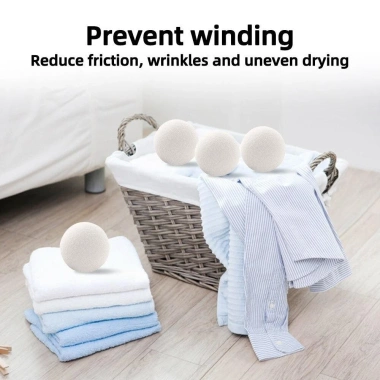NAMSHEVA 6 quả bóng giặt gia đình 6-8cm - Tái sử dụng, tăng tốc, làm mềm, giảm tĩnh điện, giảm giá 137.500₫ 3