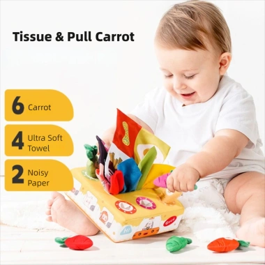 NAMSHEVA Bộ Đồ Chơi Giáo Dục Montessori Tấm Nhăn Màu Sắc, Khăn Giấy Cà Rốt Sang Trọng - Quà Tặng Bé Giá 97.350 VND