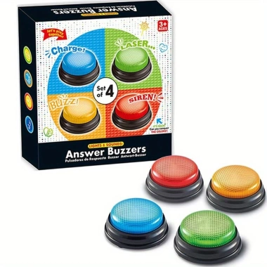 NAMSHEVA Buzzers 4 chiếc 4 màu có đèn, tiếng còi, nút siêu rung - Trò chơi đố thời trang, giảm giá 224.510₫ 10 NAMSHEVA Buzzers 4 chiếc 4 màu có đèn, tiếng còi, nút siêu rung - Trò chơi đố thời trang, giảm giá 224.510₫ 10