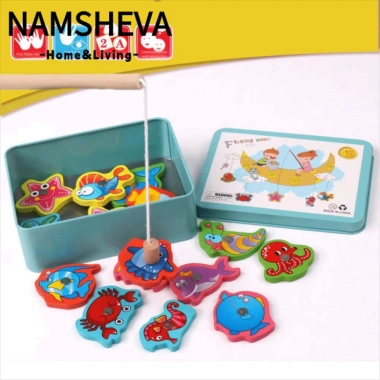 NAMSHEVA Đồ chơi câu cá từ tính Montessori - Thú vị nhiều màu, gỗ tương tác, giáo dục phát triển - 75.790₫