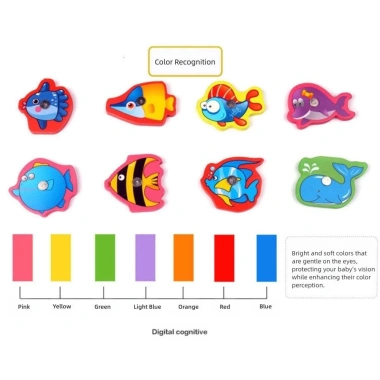 NAMSHEVA Đồ chơi câu cá từ tính Montessori - Thú vị nhiều màu, gỗ tương tác, giáo dục phát triển - 75.790₫