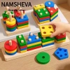 NAMSHEVA Đồ chơi giác quan gỗ cho bé - Montessori, xếp chồng, phát triển vận động tinh, 96.910 VND